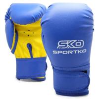 Перчатки боксерские "SPORTKO", 8 ун. (кожвинил, синий)
