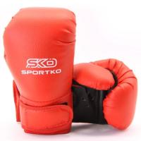 Перчатки боксерские "SPORTKO", 6 ун. (кожвинил, красный)