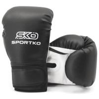 Перчатки боксерские "SPORTKO", 10 ун. (кожвинил, черный)