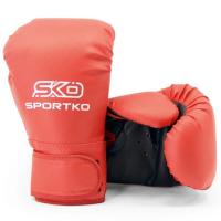 Перчатки боксерские "SPORTKO", 8 ун. (кожвинил, красный)