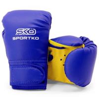 Перчатки боксерские "SPORTKO", 6 ун. (кожвинил, синий)