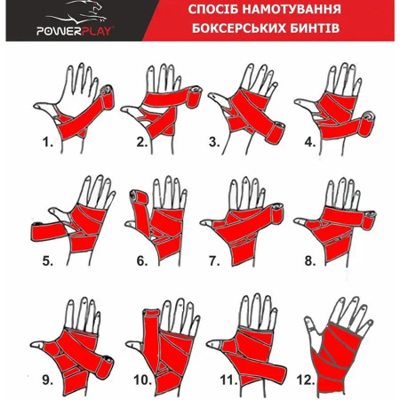 Картинка Бинты боксерские "PowerPlay", 4 м (синий) (арт. 3047) от магазина Sport-Power || Зображення Бинти боксерські "PowerPlay", 4 м (синій) (арт. 3047) від магазину Sport-Power