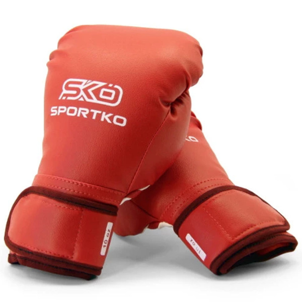Картинка Перчатки боксерские "SPORTKO", 10 ун. (кожвинил, красный) от магазина Sport-Power