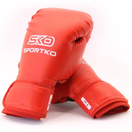Картинка Перчатки боксерские "SPORTKO", 8 ун. (кожвинил, красный) от магазина Sport-Power || Зображення Рукавички боксерські "SPORTKO", 8 ун. (шкірвініл, червоний) від магазину Sport-Power