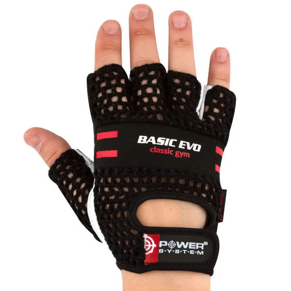 Картинка Перчатки атлетические "POWER SYSTEM" Basic EVO (черно-красный) от магазина Sport-Power