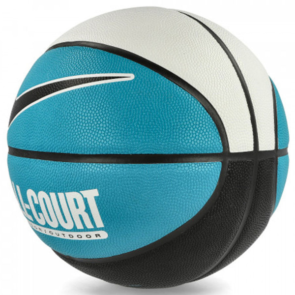 Картинка Мяч баскетбольный "NIKE" Everyday All Court 8P Deflated White/Teal Nebula/Black/Black, р. 7 от магазина Sport-Power