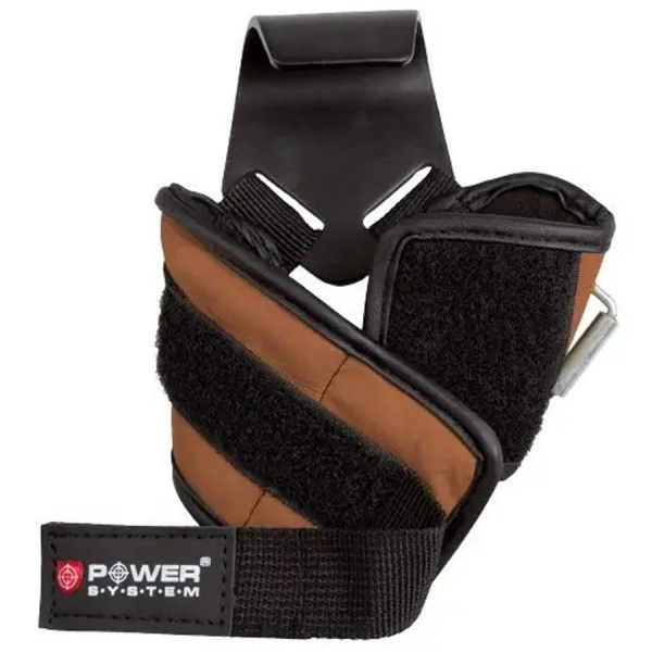 Картинка Крюки для тяги на запястье "POWER SYSTEM" Power Hooks (арт. 3300_Brown) от магазина Sport-Power
