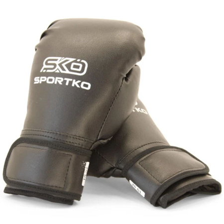 Картинка Перчатки боксерские "SPORTKO", 10 ун. (кожвинил, черный) от магазина Sport-Power || Зображення Рукавички боксерські "SPORTKO", 10 ун. (шкірвініл, чорний) від магазину Sport-Power